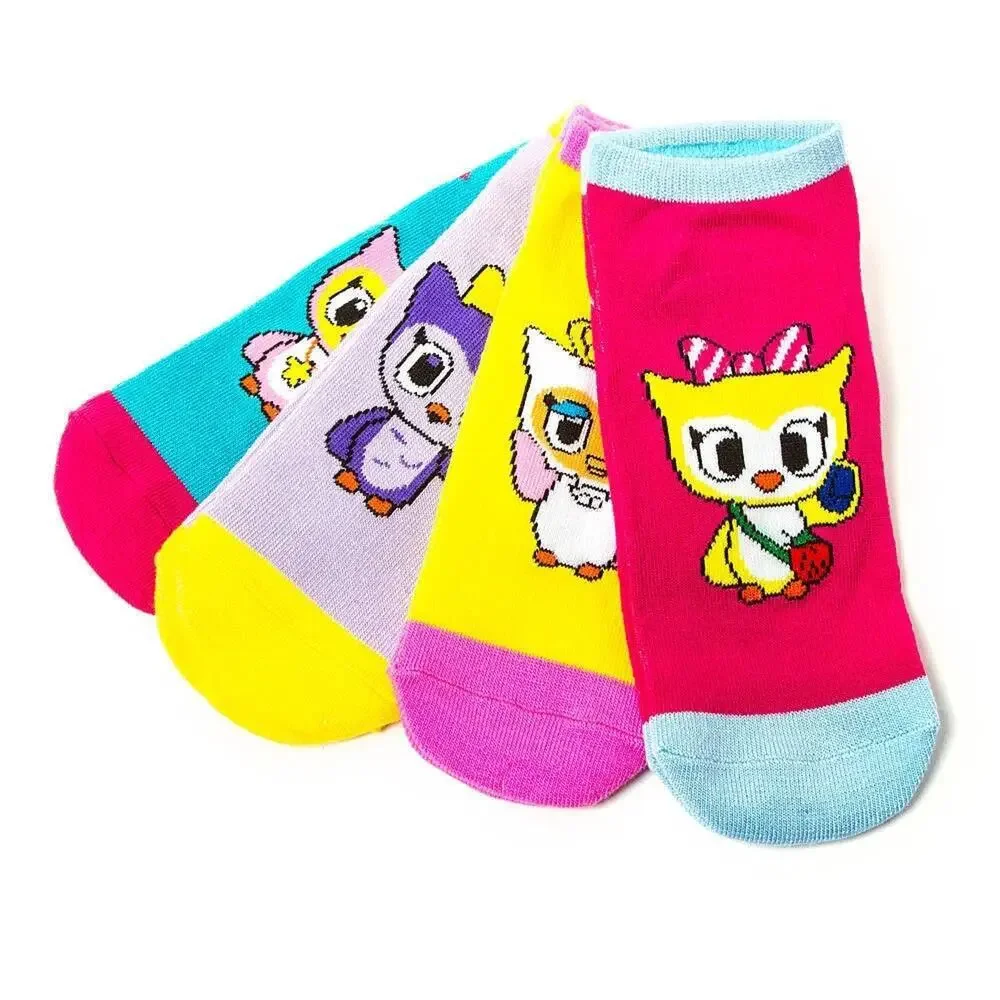Neon Star Tokidoki Girls Ankle Socks 4 Pack Size 9-11 Youth Owl Colorful New